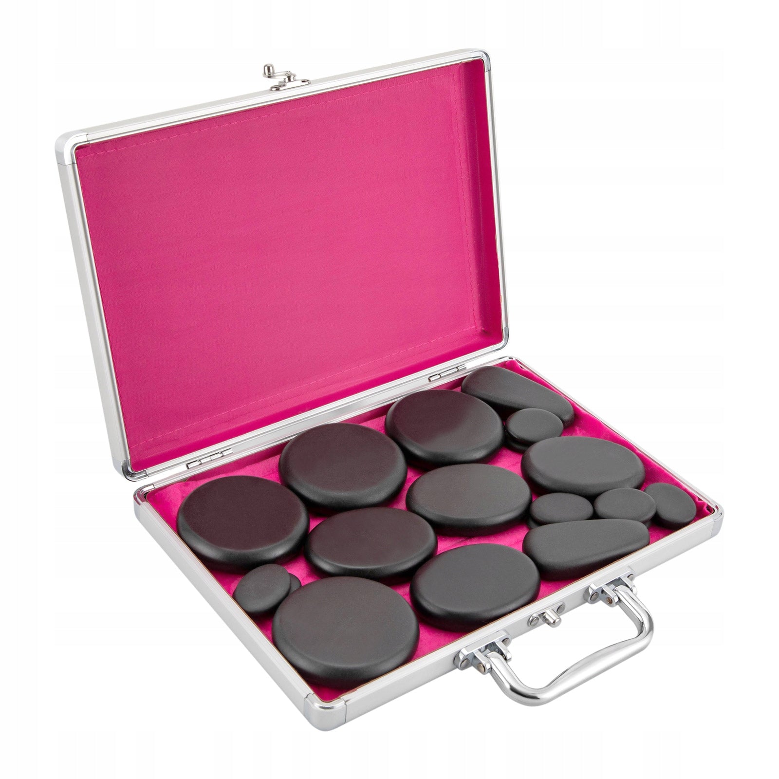 18PCS HOT STONE MASSAGE KIT WITH HEATER, VOLCANIC STONES FOR SPA THERAPY