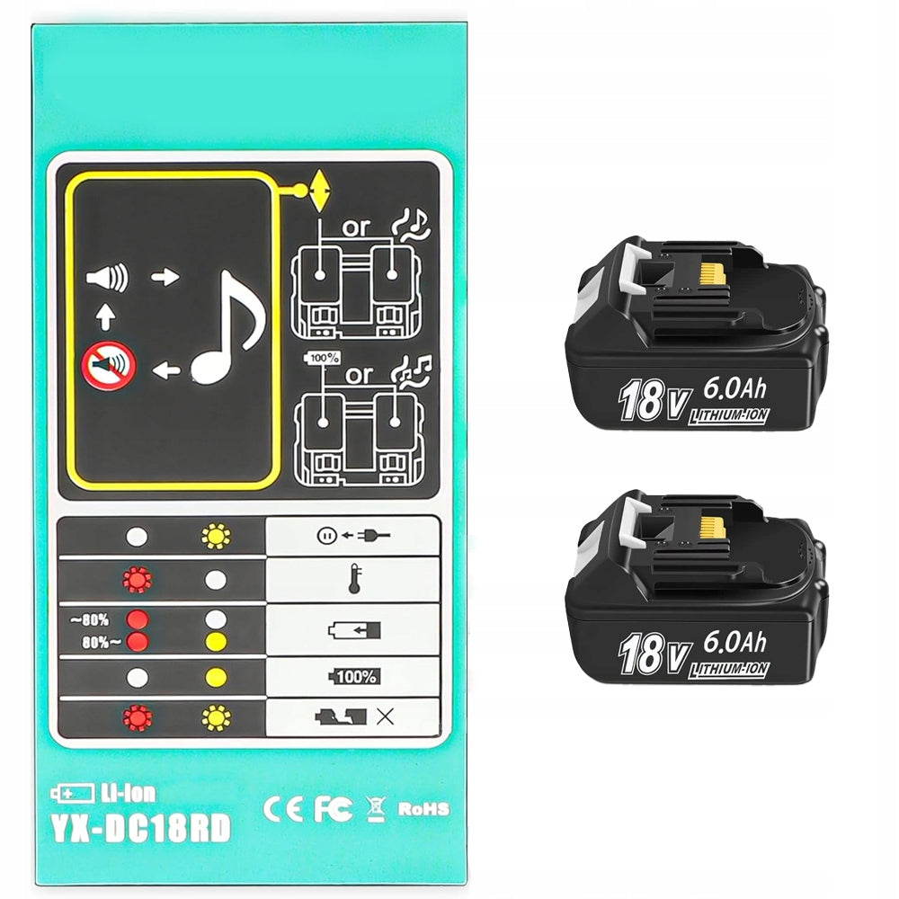 18V 6AH BATTERY FOR MAKITA BL1860 BL1850 WITH LED DISPLAY Voltage (V) 18 V
