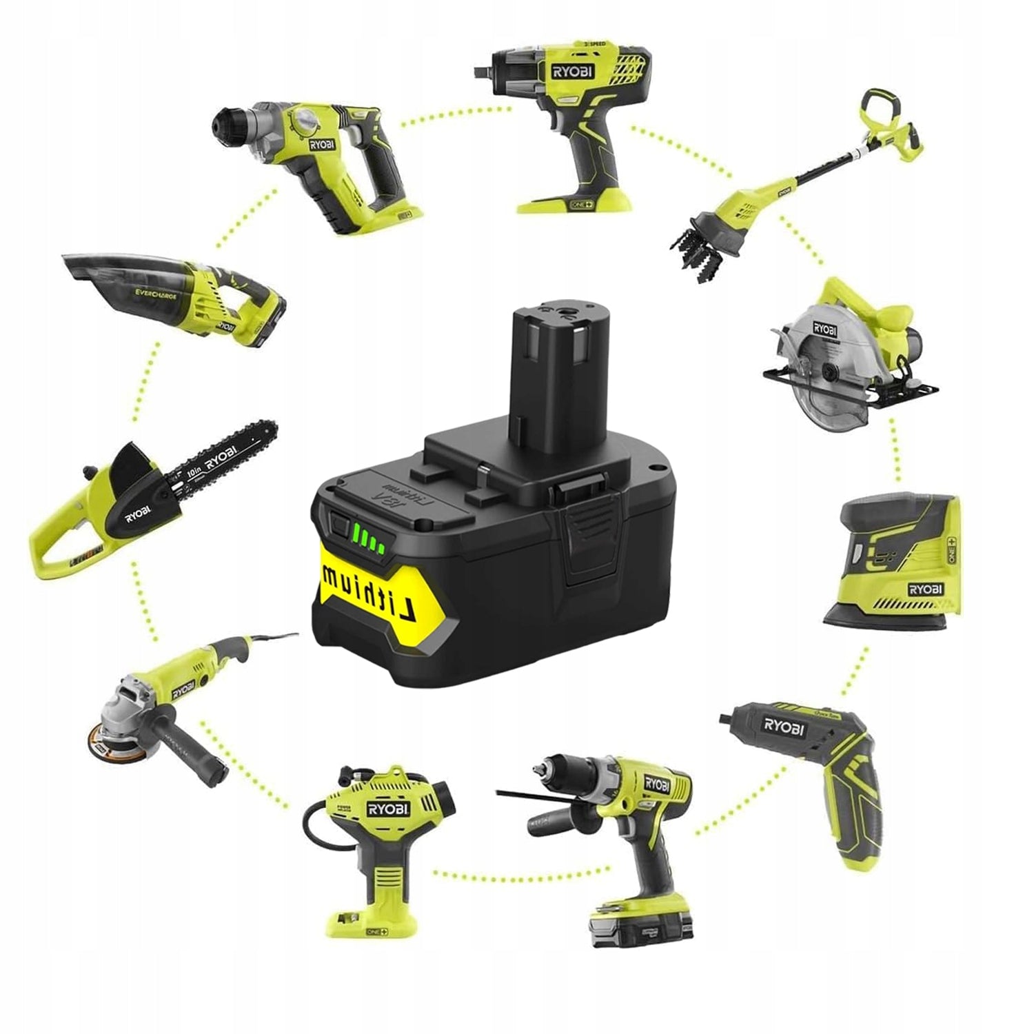 18V POWER BATTERY FOR RYOBI 6.0AH MANY MODELS COMPATIBLE Brand Ryobi