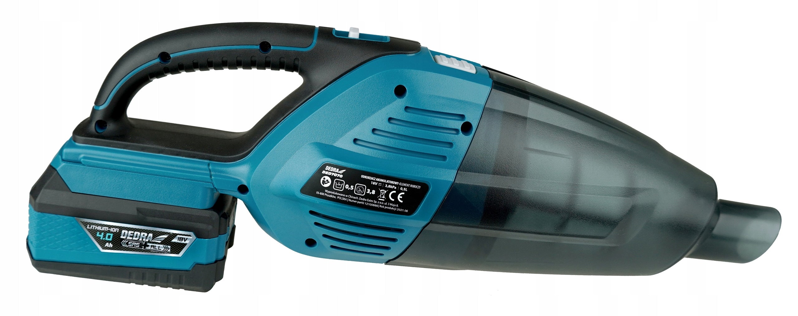 18V SAS+ALL 3,8 KPA DED7070 DEDRA CORDLESS CAR VACUUM CLEANER Model DED7070