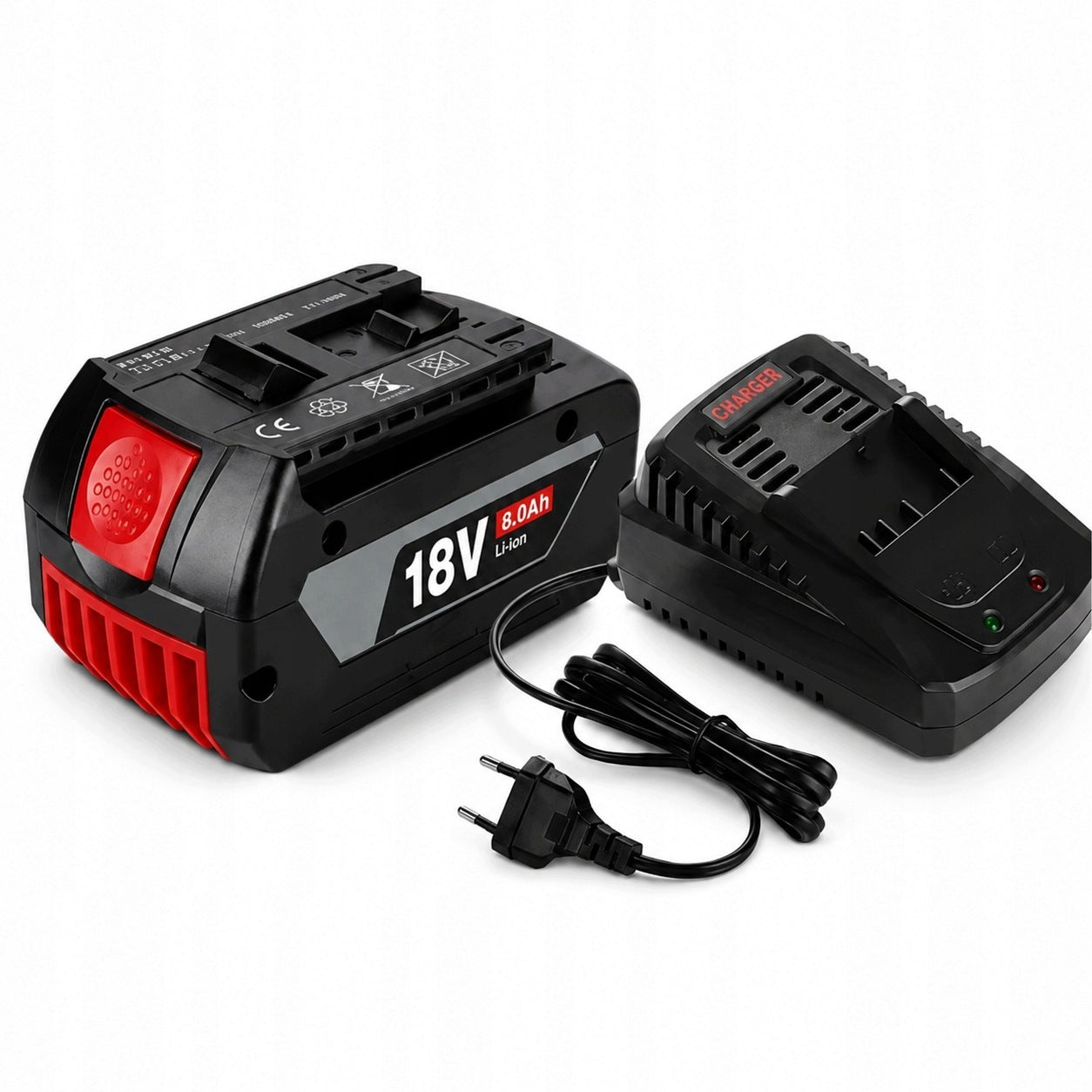18V8Ah Li-ion Battery Pack with Bosch GSR GBH Tool Charger