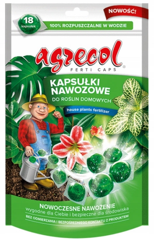 18x CAPSULES FOR INDOOR PLANTS GREEN FLOWERING CONDITIONER FERTILIZER AGRECOL