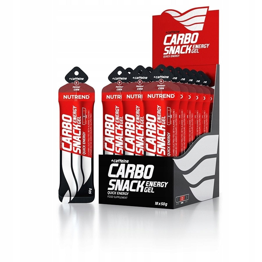 18x Nutrend Carbosnack Gel with Caffeine Sachet Cola Carbohydrates 50 g