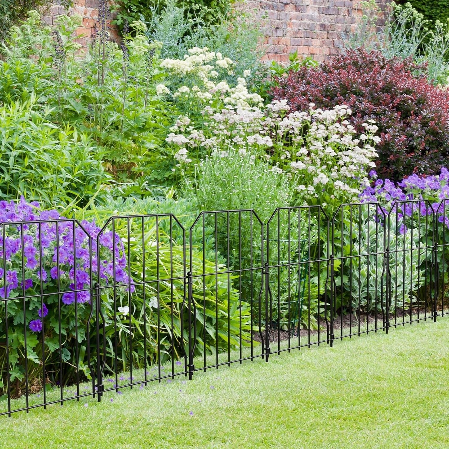19x METAL GARDEN FENCE SMALL LOW BLACK DECORATIVE Packaging status original