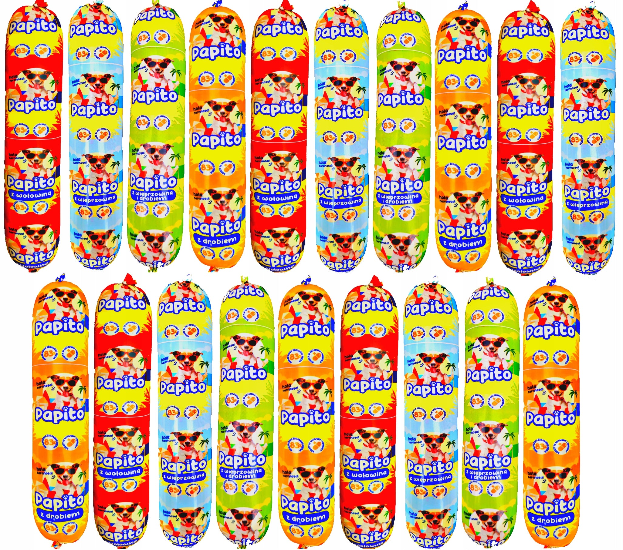 19x1KG Dog food bar PAPITO 83% meat + FREEBIE EAN (GTIN) 5906725700124