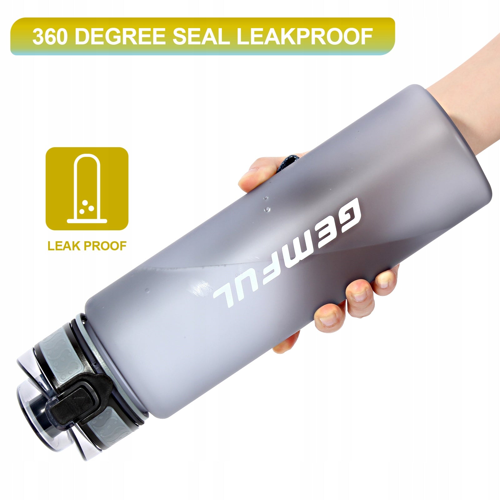 1L Sports Water Bottle with Time Marker Tritan for Cycling Running EAN (GTIN) 0698746819965