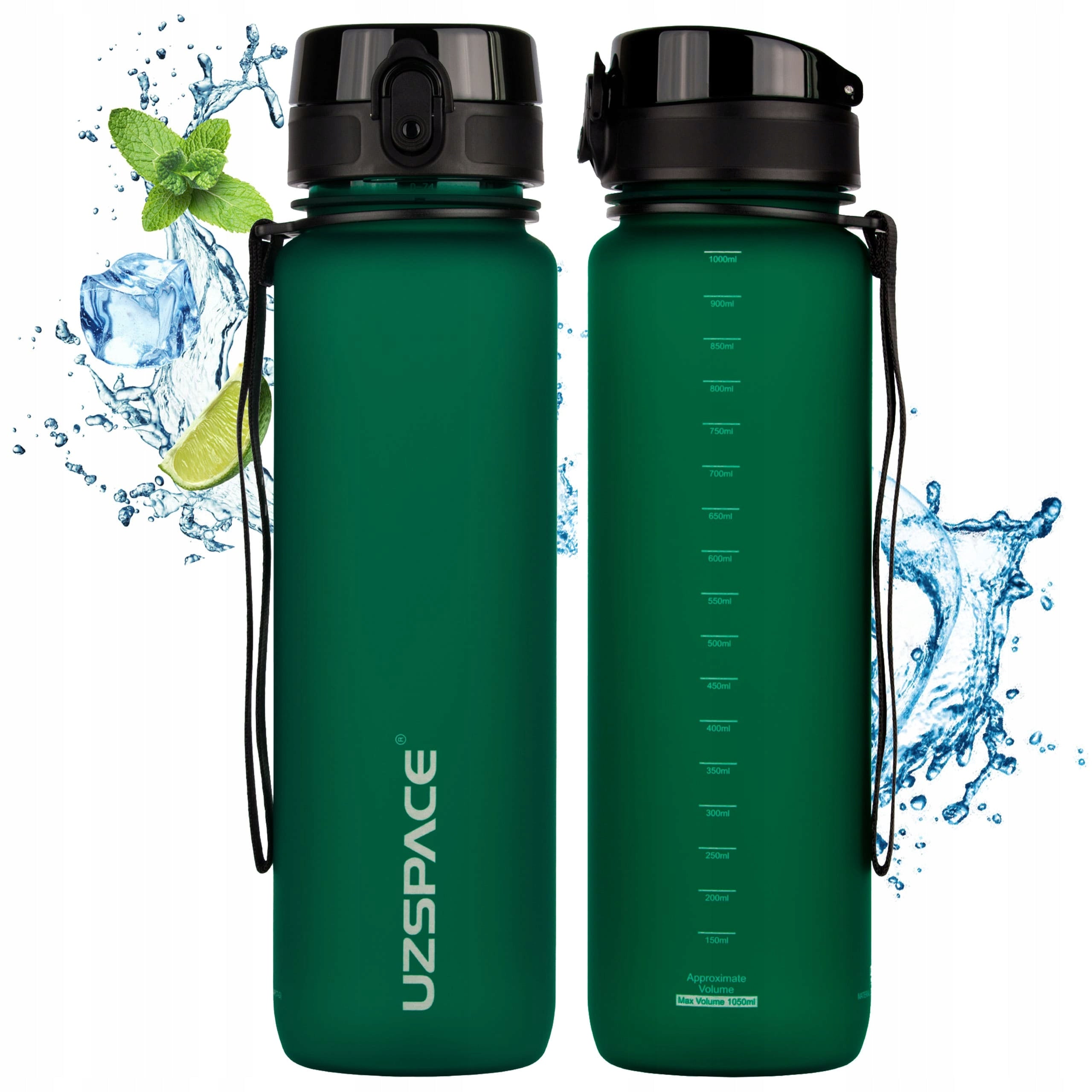 1L WATER BOTTLE WITH TRITAN MEASURING CUP FOR GYM FITNESS TRAINING