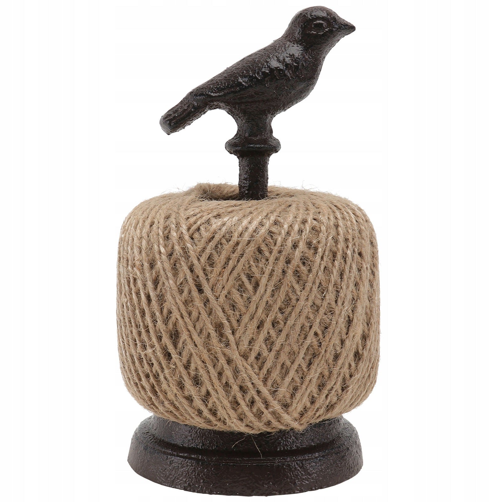 1PC BLACK CAST IRON ROPE RACK WITH BIRD DESIGN, RETRO DECORATIVE BOBBIN