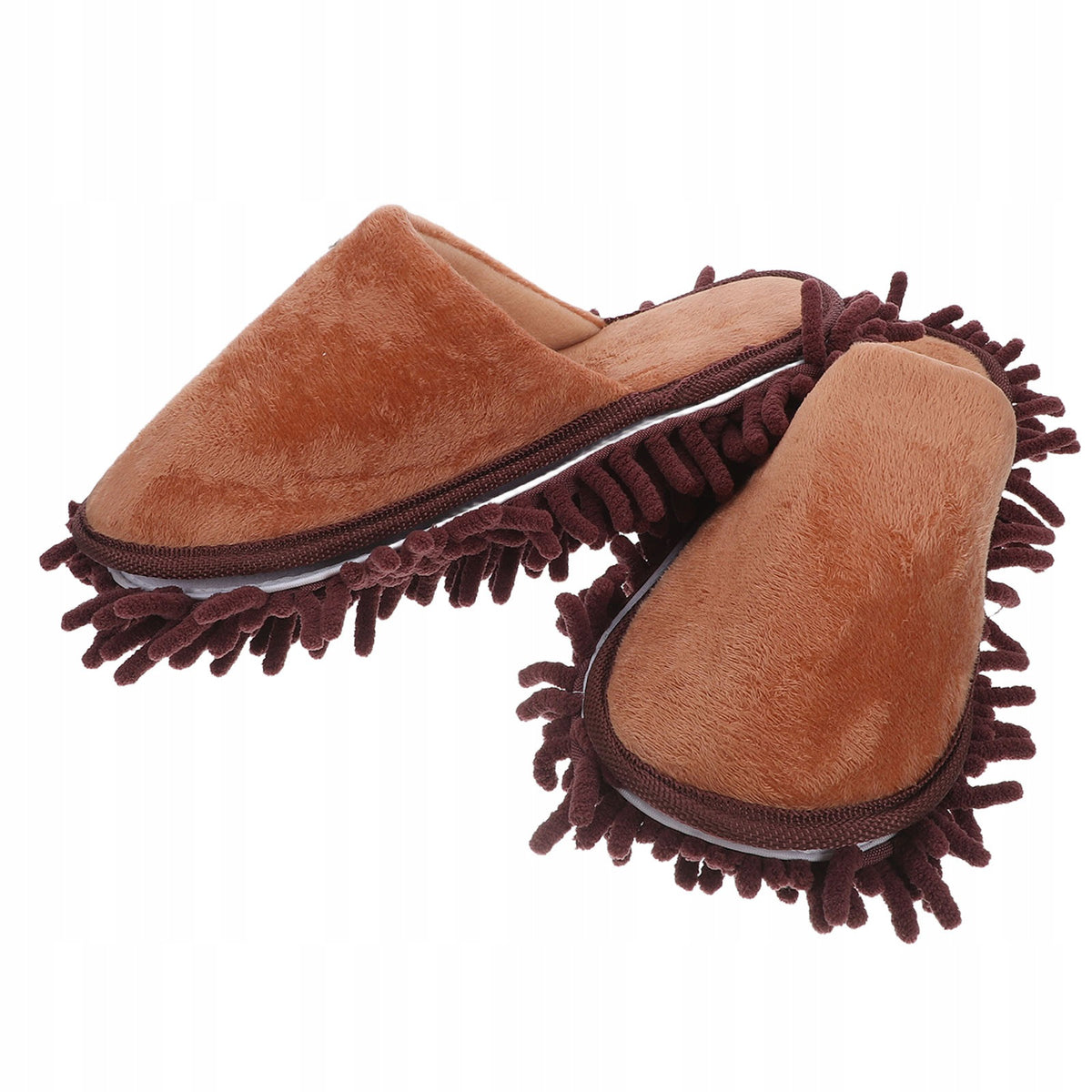 1Pair Coffee Chenille Mop Slippers Detachable Washable Floor Cleaning Shoes Manufacturer code 22633256