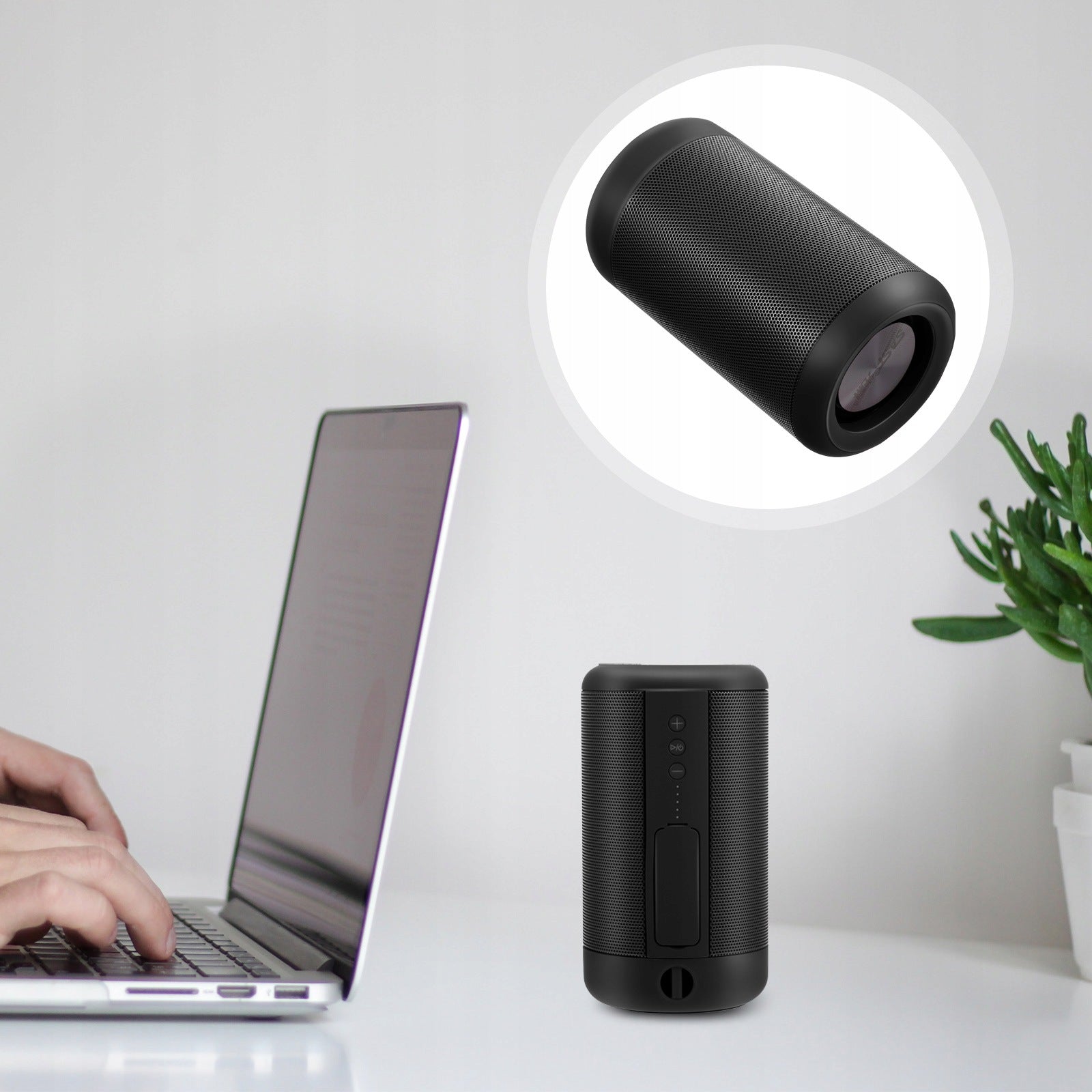 1Pc Black Wireless High Power Desktop Speaker with Dual Sound Model other