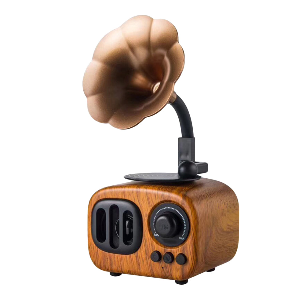 1Pc Brown Retro Speaker Radio with Hifi Sound and Wireless Bluetooth 4.1
