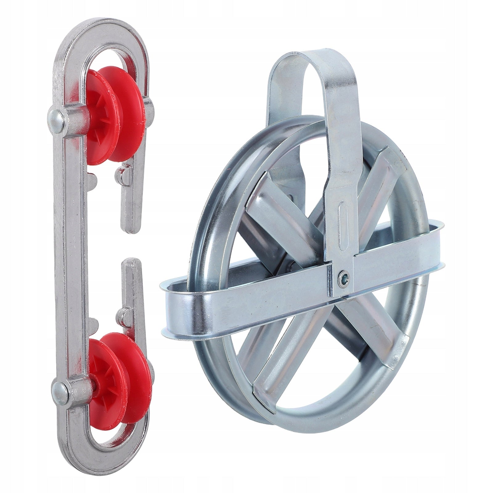 1SET BACKYARD CLOTHESLINE PULLEY KIT WITH DEEP GROOVE AND EASY INSTALL Unfolded width 25 cm