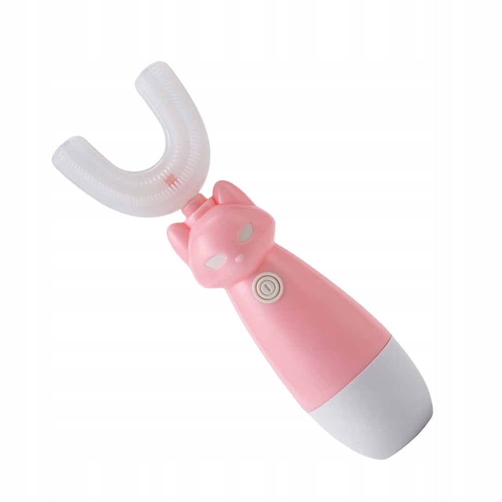 1SZT DZIECIĘCA SZCZOTECZKA ELEKTRYCZNA U-KSZTAŁT KOLOR RÓŻOWY SILIKONOWA Dominant color pink