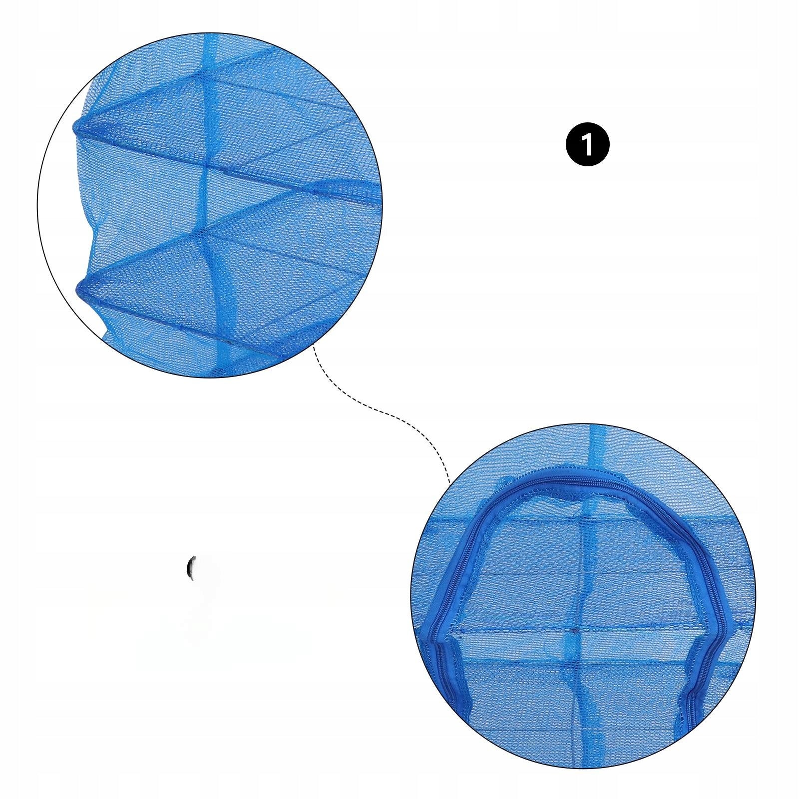 1SZT SKŁADANA NIEBIESKA SUSZARKA SIATKOWA NA ZIOŁA I RYBY Unfolded width 35 cm