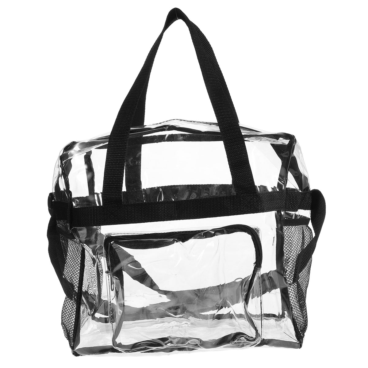 1SZT TRANSPARENTNA TORBA NA RAMIĘ PVC Z MODNYM PASKIEM Color white