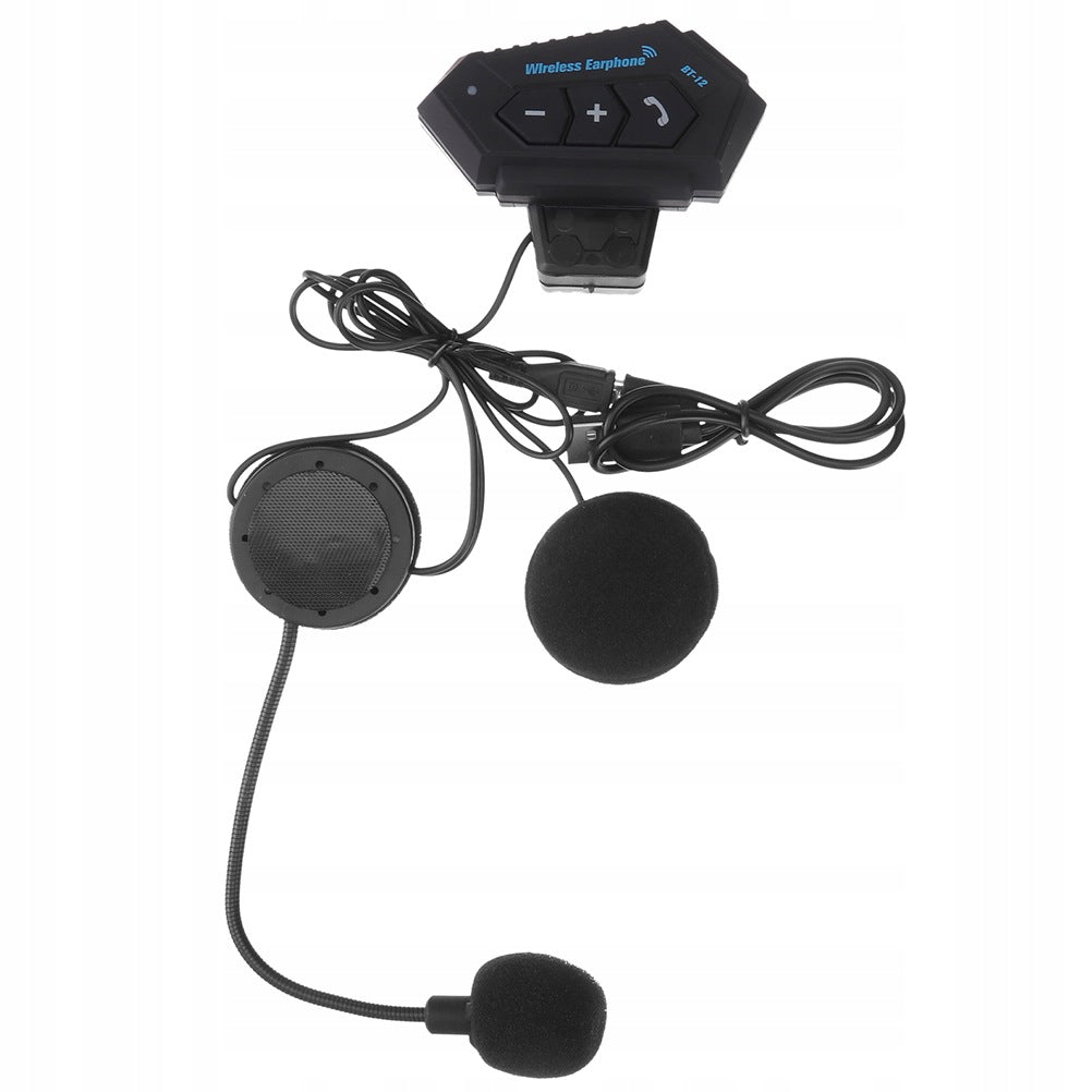 1Set Black Wireless Motorcycle Helmet Headset with Stable 5.0 Audio