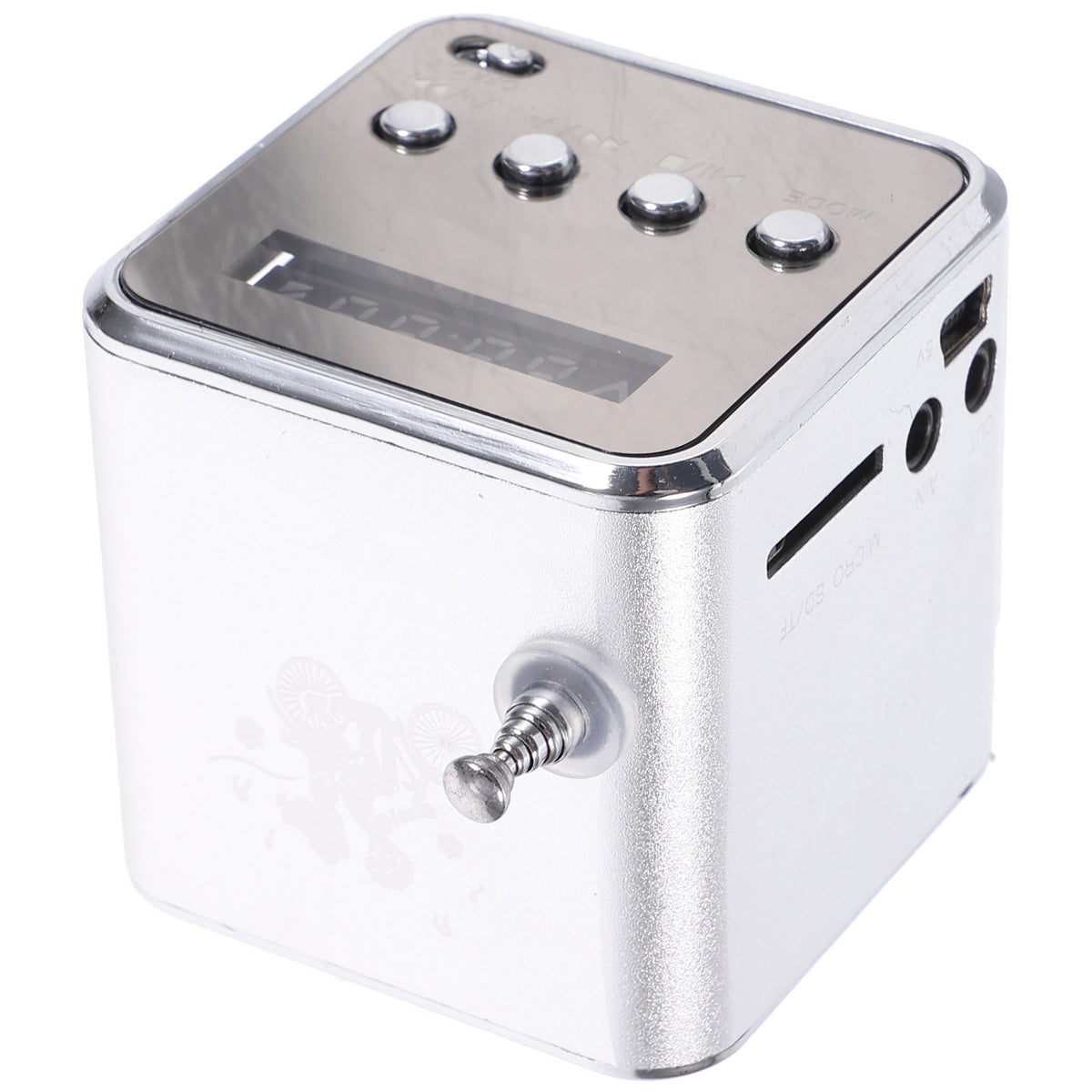 1Set Silver Portable Bluetooth Mini Speaker Retro Design for Home