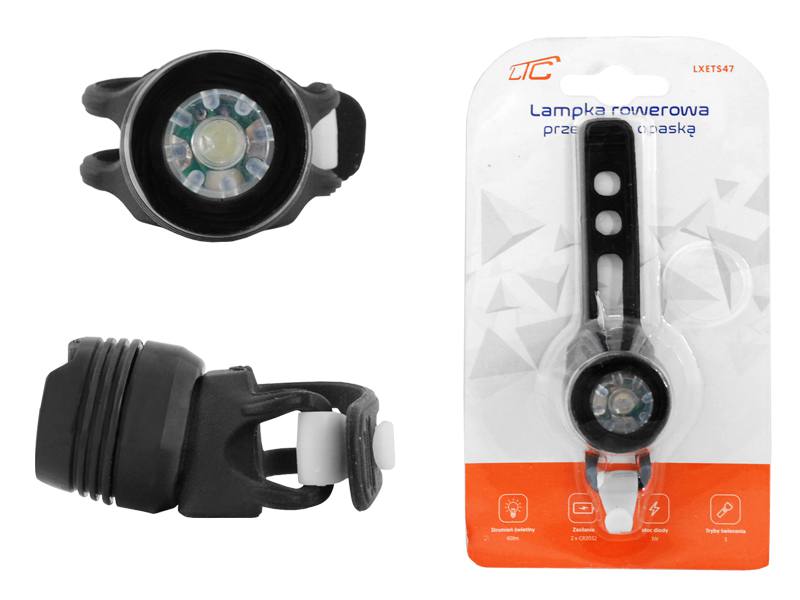 1W LED FRONT BIKE LIGHT WITH BAND BLACK Color black