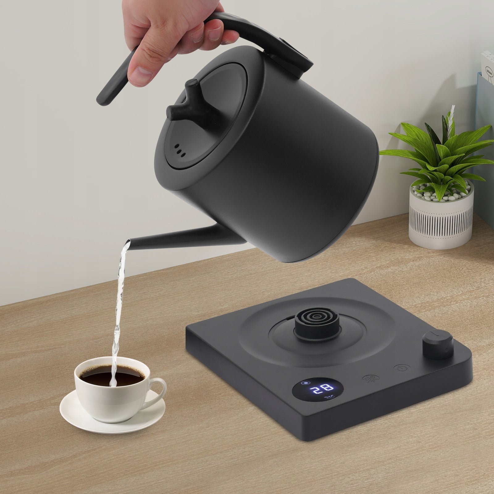 1l Electric Kettle Fast Heating with LED Screen Adjustable Temperature Time Brand no brand
