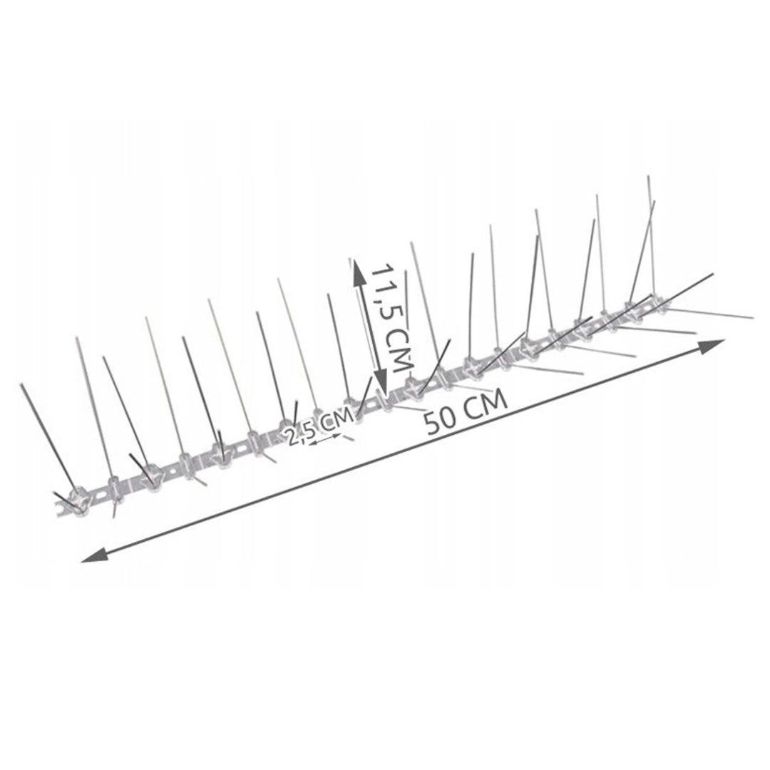 1x BIRD SPIKES PIGEONS STAINLESS SPIKES AGAINST BIRDS ROOF BALCONY 50cm Brand no brand