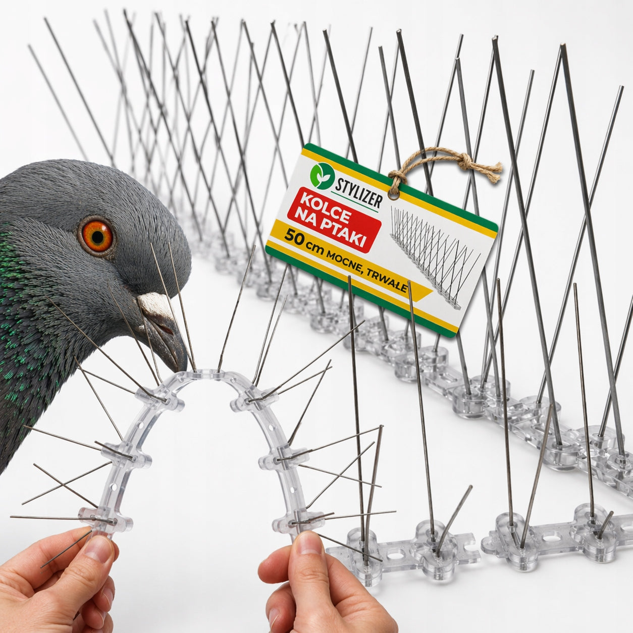 1x BIRD SPIKES PIGEONS STAINLESS SPIKES AGAINST BIRDS ROOF BALCONY 50cm