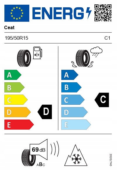 1x Winter tyre 195/50R15 Ceat WINTERDRIVE 82H New 2024 Season winter