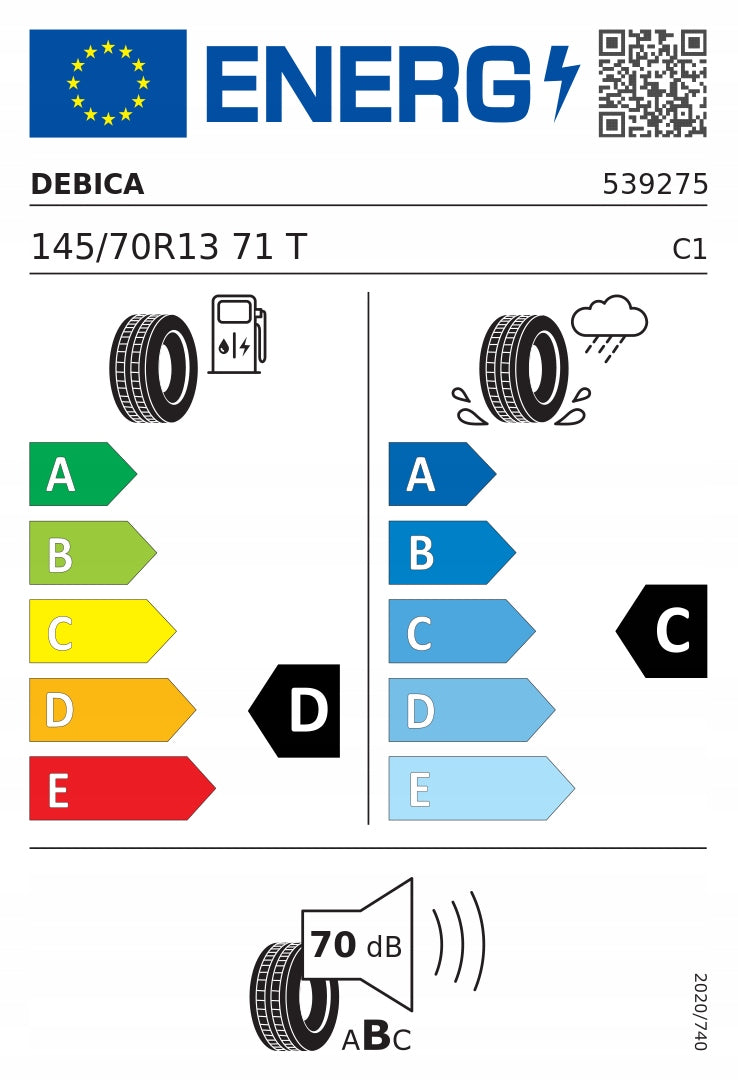 1x summer tyre 145/70R13 Dębica PASSIO 2 Season summer