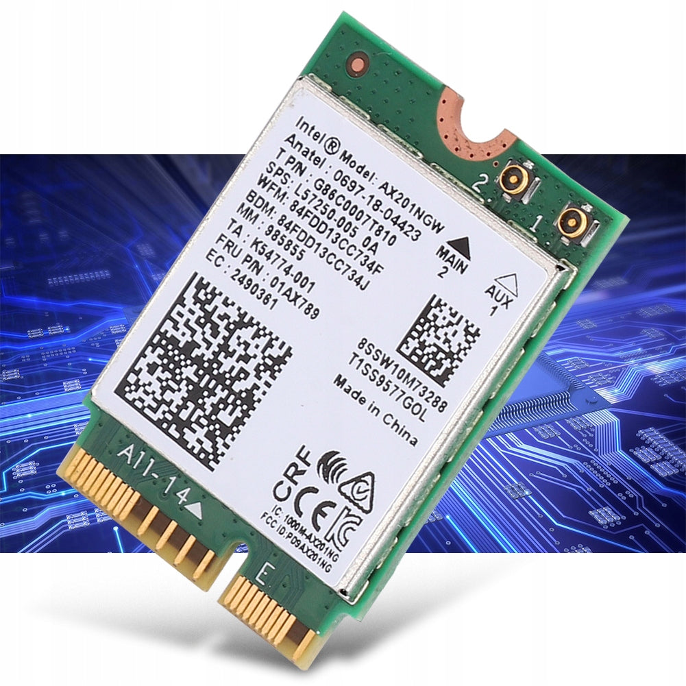 2,4GHZ/5GHZ WIFI NETWORK CARD FOR INTEL AX201NGW INTERFACE FOR LAPTOP Packaging status original