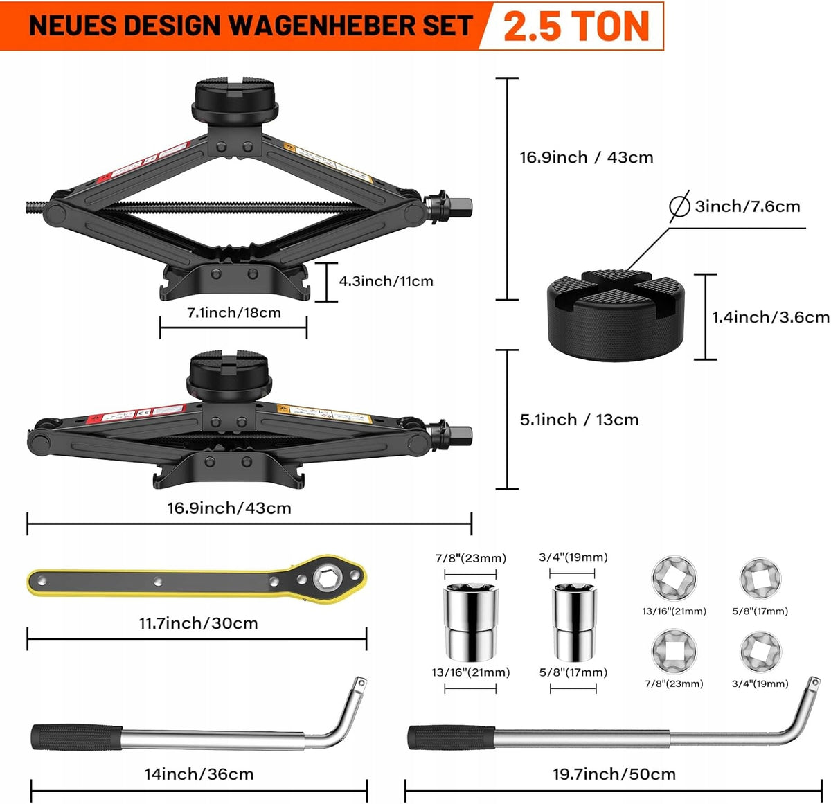 2,5T 2500KG SCISSOR CAR LIFT WITH TIRE CHANGE KIT Manufacturer code 5901347225772