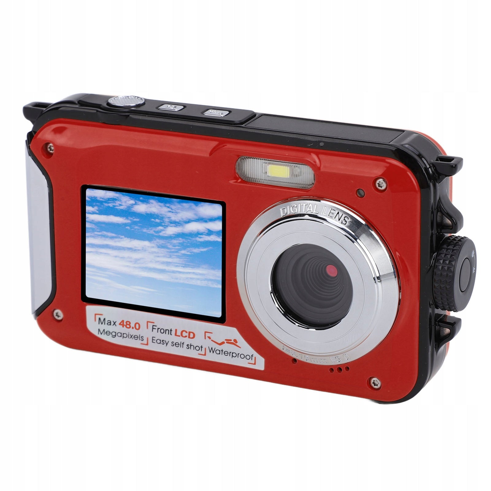 2,7K Underwater Dual Screen 48MP Camera, 16x Zoom, 11FT, TF