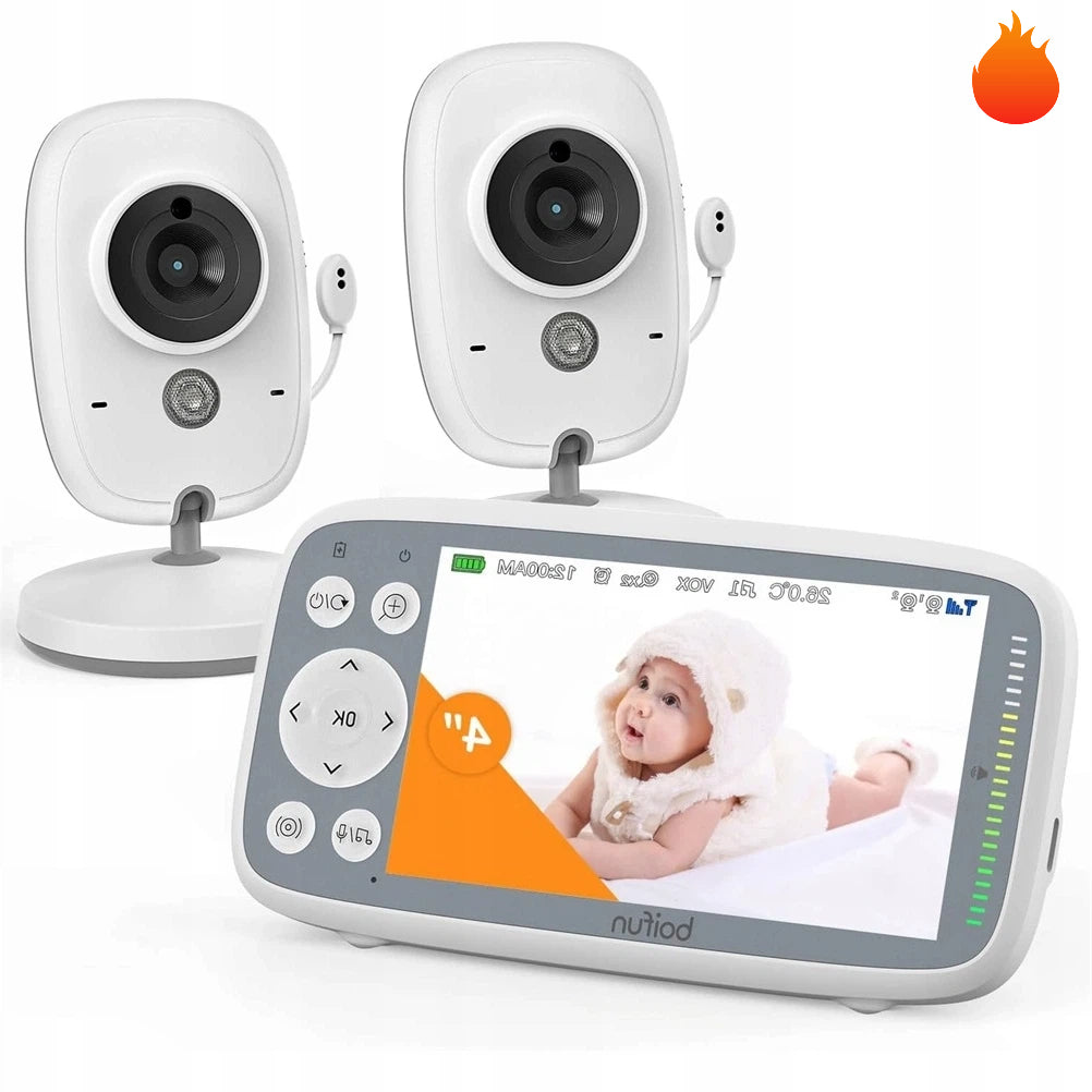 2 BABY MONITOR CAMERA ELECTRONIC ROTARY CAMERA FULL HD 4" LCD 3x ZOOM