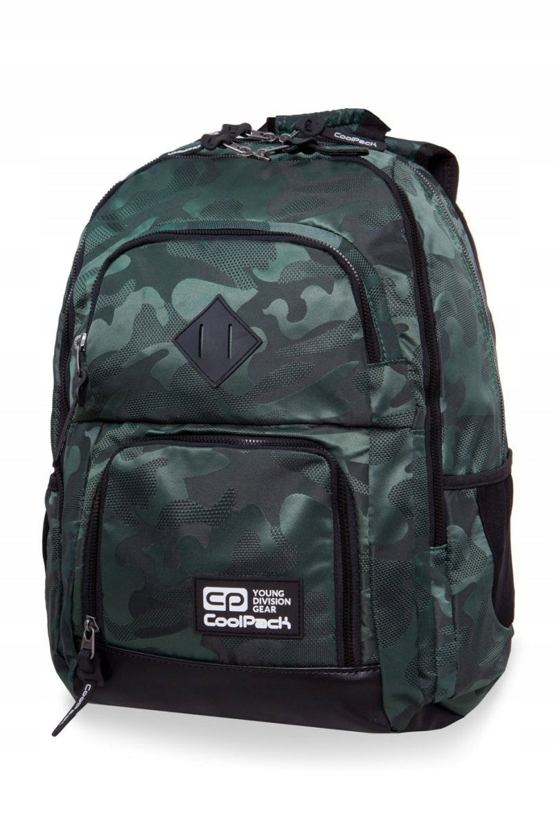2-CHAMBER SCHOOL BACKPACK 26L ARMY GREEN CAMO COOLPACK Packaging status original