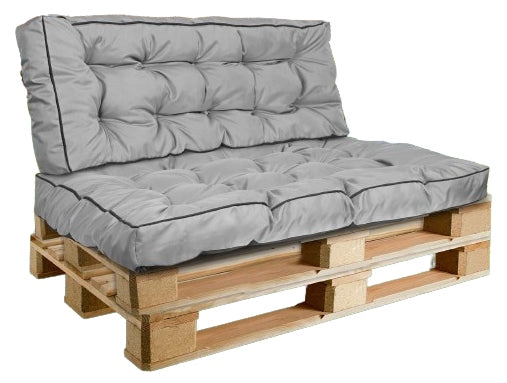 2 Cushions Garden High Side 120x80x40 cm for Bench Pallets Waterproof Pillow length 120 cm