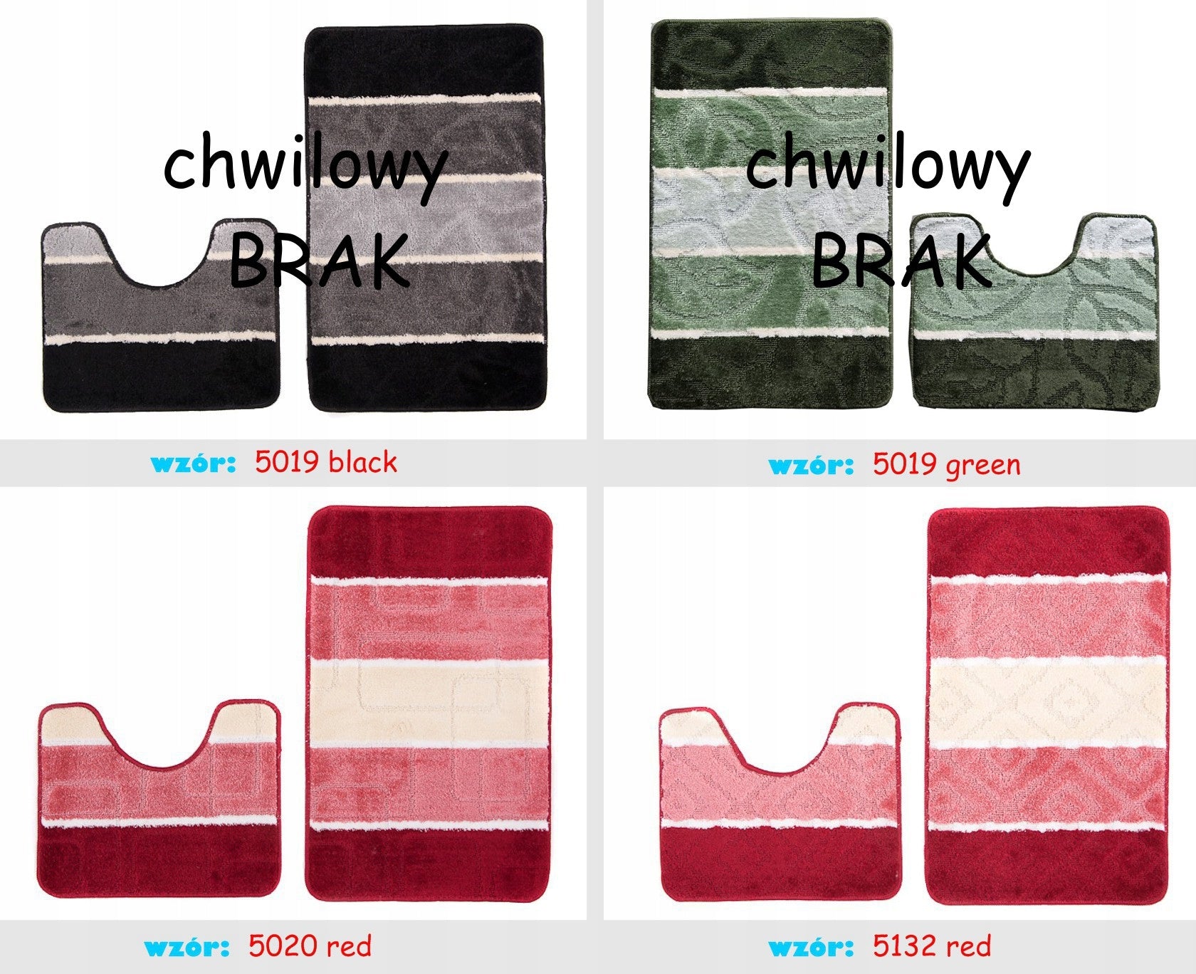 2-ELEMENT BATHROOM MATS ANTI-SLIP THICK 24H Manufacturer code Łazienka multi mix