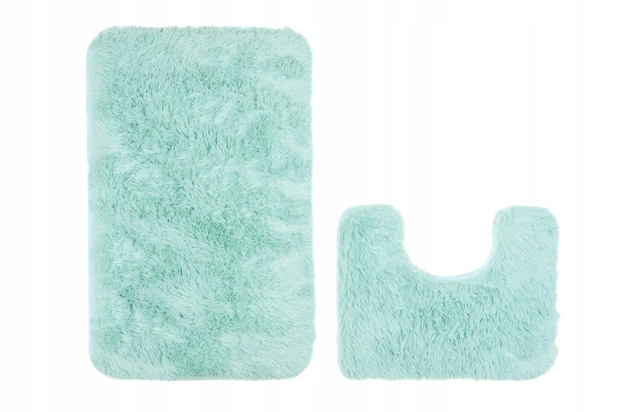 2-ELEMENT BATHROOM MATS FLUFFY SOFT SILK
