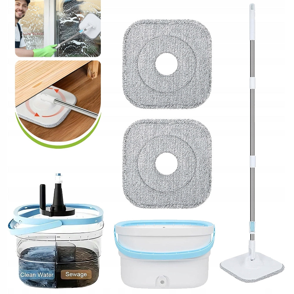 2 IN 1 BUCKET MOP TILE CLEANING MOP, MICROFIBER MOP CARTRIDGES