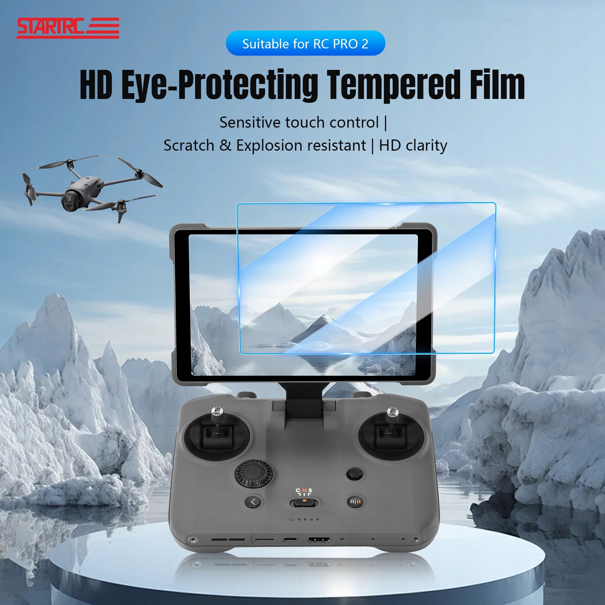 2 PACK TEMPERED GLASS SCREEN PROTECTOR FILM FOR DJI RC PRO 2 MAVIC 4 PRO EAN (GTIN) 718025682230
