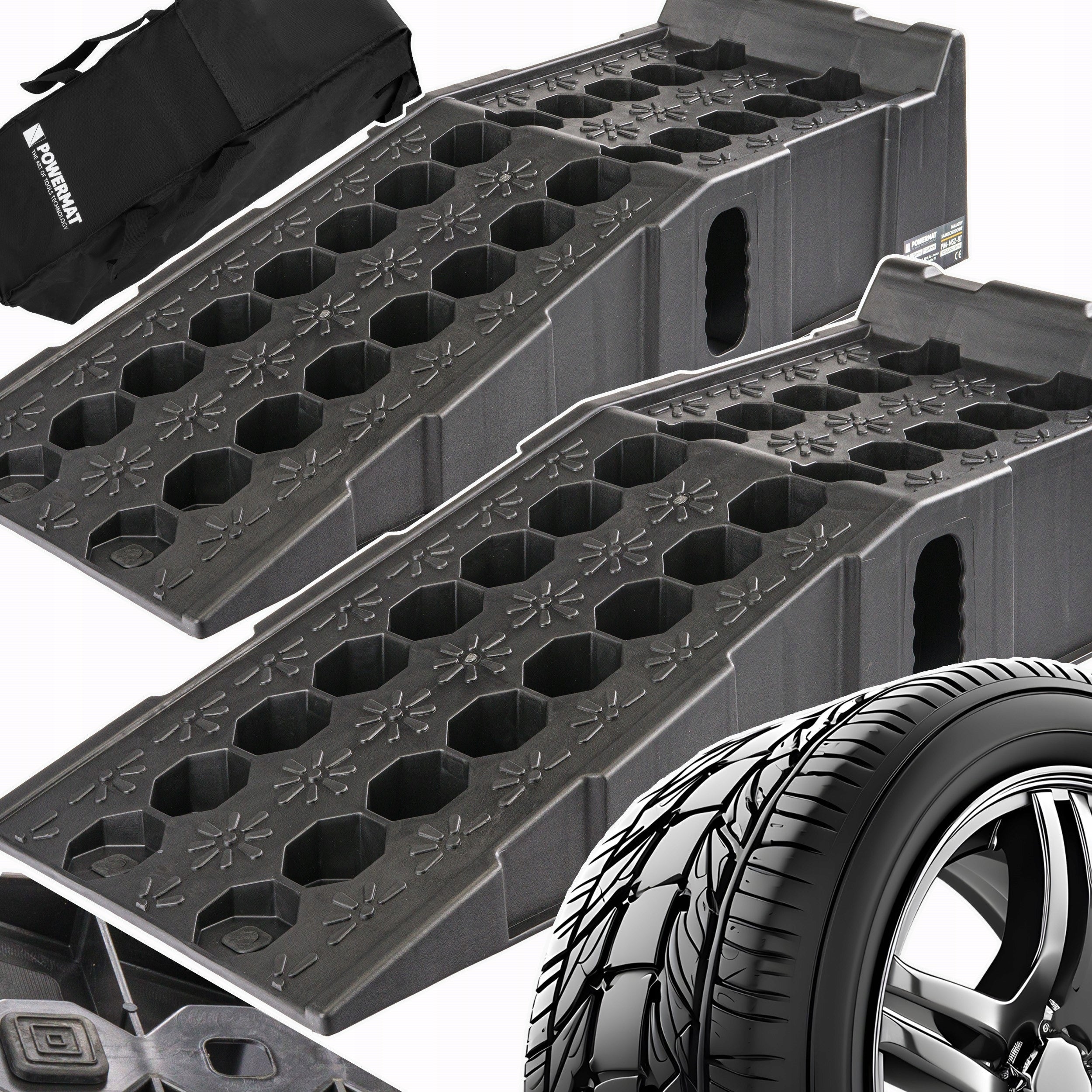 2 PCS CAR RAIDS WORKSHOP PLATFORM RAMPS 8 TONS!! + COVER