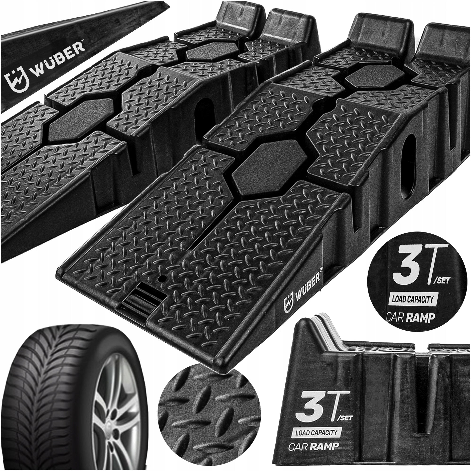 2 PCS CAR RAIDS WORKSHOP RAMPS OVERRUN PLATFORMS WIDE 3T