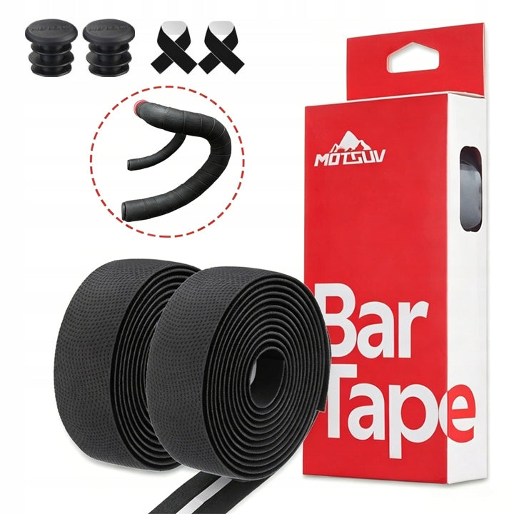 2 PCS HANDLEBAR BIKE TAPE FOAM BLACK ROAD GRAVEL THICK