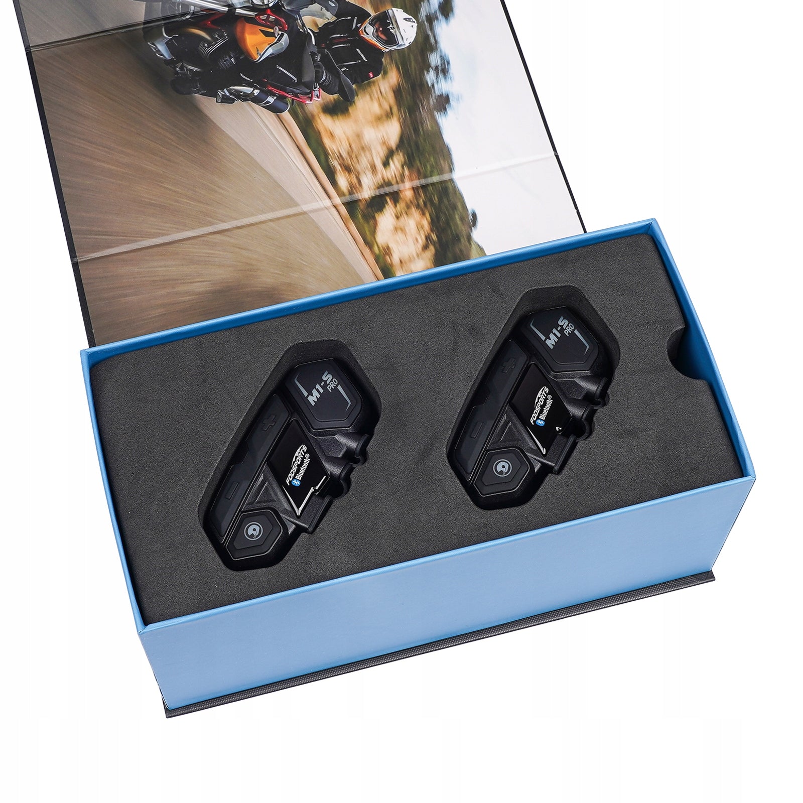 2 PCS MOTORCYCLE INTERCOM Fodsports M1S-Pro,for 8 people,1200m,APP Connect Manufacturer FODSPORTS
