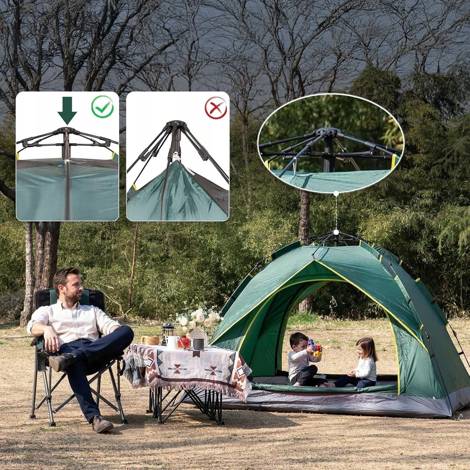 2 PERSON CAMPING TENT FOR HIKING, FISHING AND MORE Number of people 3