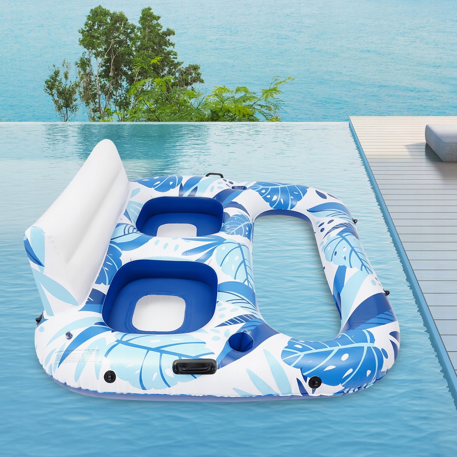 2 PERSON INFLATABLE POOL LOUNGER FLOAT INFLATABLE SWIMMING POOL FLOAT Model 527WJKU7F