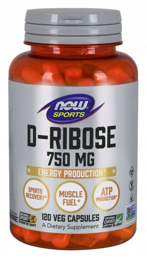 2 PIECES - NOW FOODS D-Ribose - D-Ribose 750 mg (120 caps.)