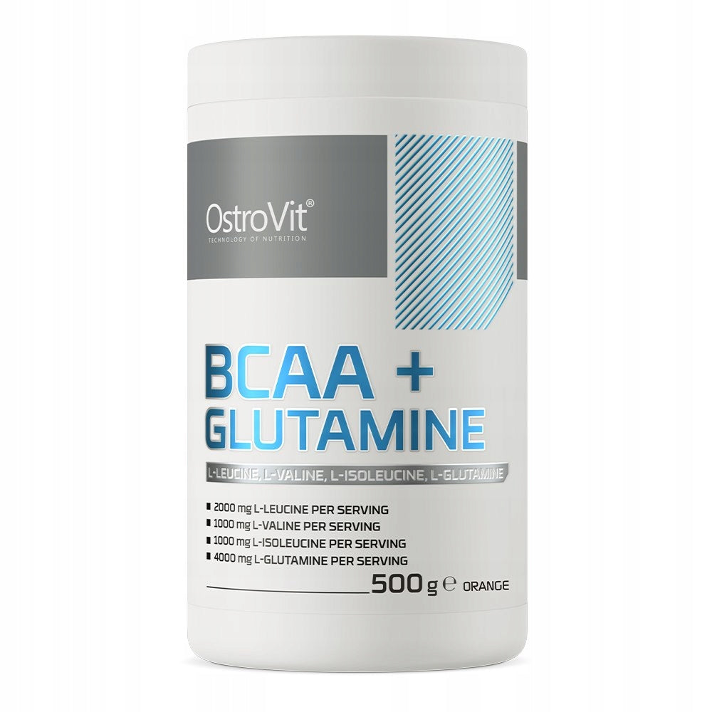 2 PIECES - OSTROVIT BCAA + Glutamine - orange flavour (500 g)