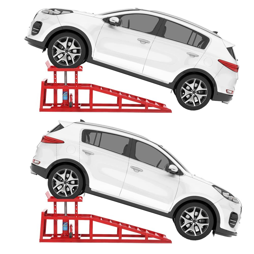 2 Pack, Hydraulic Car, Truck Ramps, 5 Ton Capacity, Lift 25–41 cm