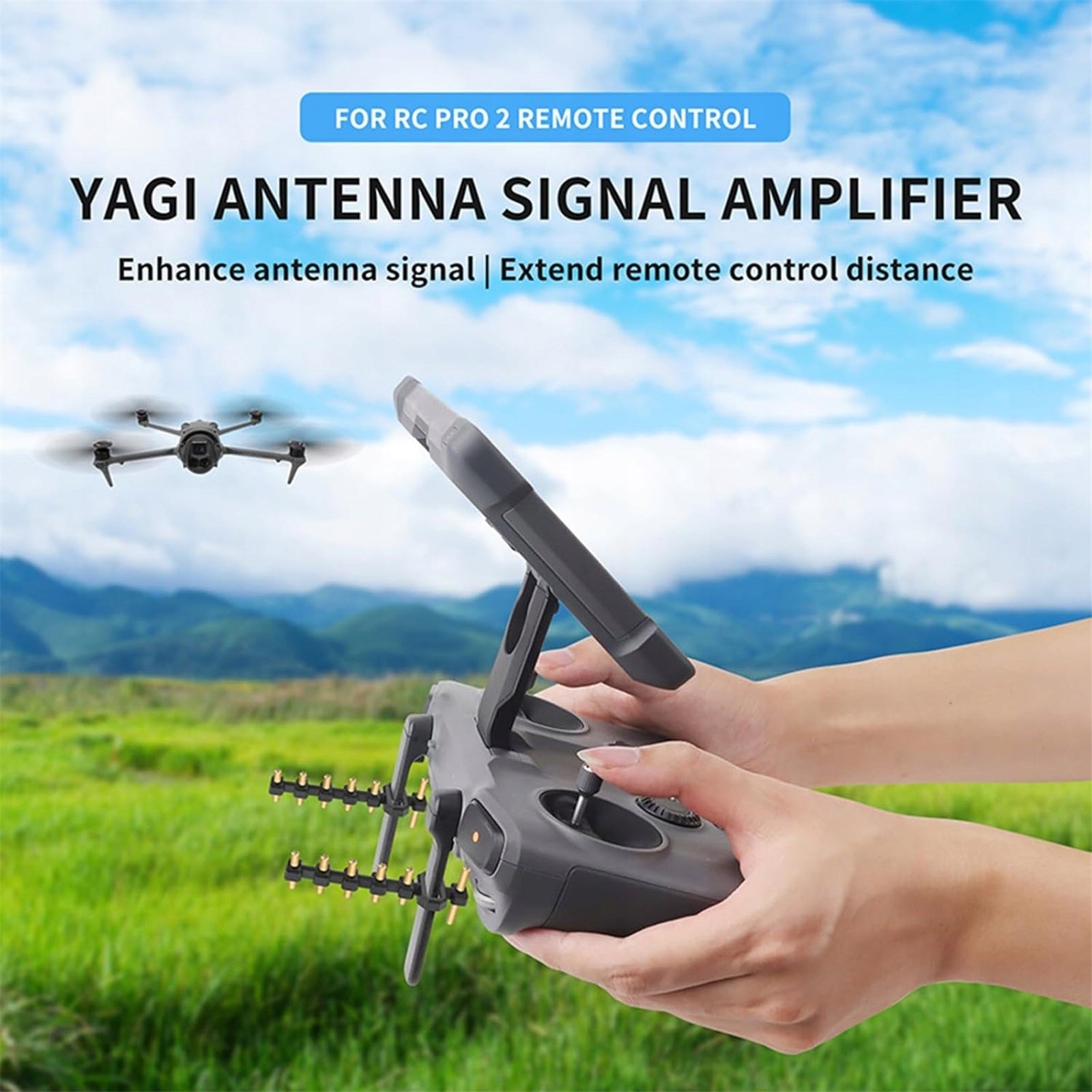 2-Pack Yagi Antenna Signal Booster for DJI Mavic 4 Pro RC2/RC PRO2 Model for DJI Mavic 4 Pro RC2/RC PRO2