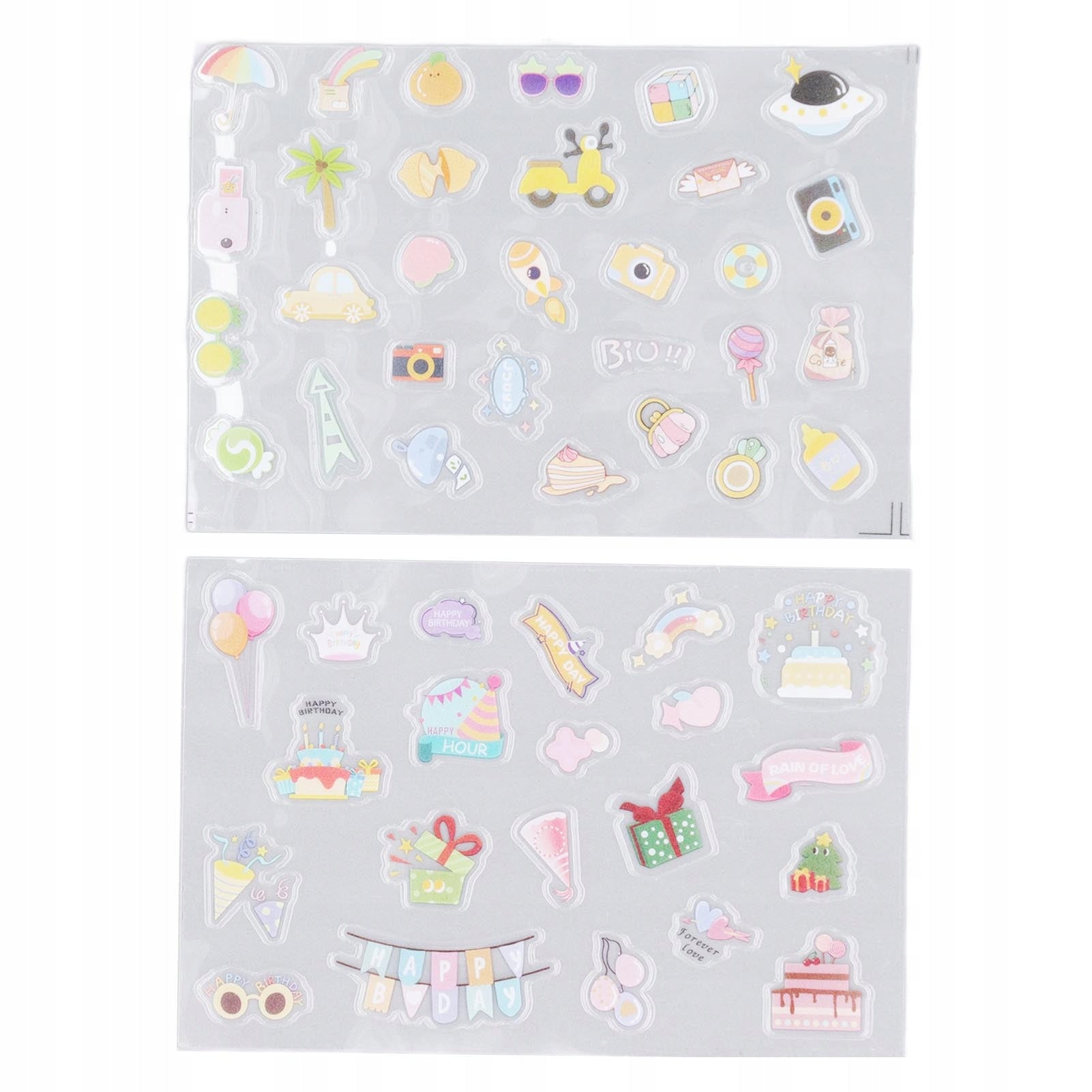 2 Pcs Decorative Stickers Cute Cartoon Self Adhesive Sticker 2Z Model 8821WLKU