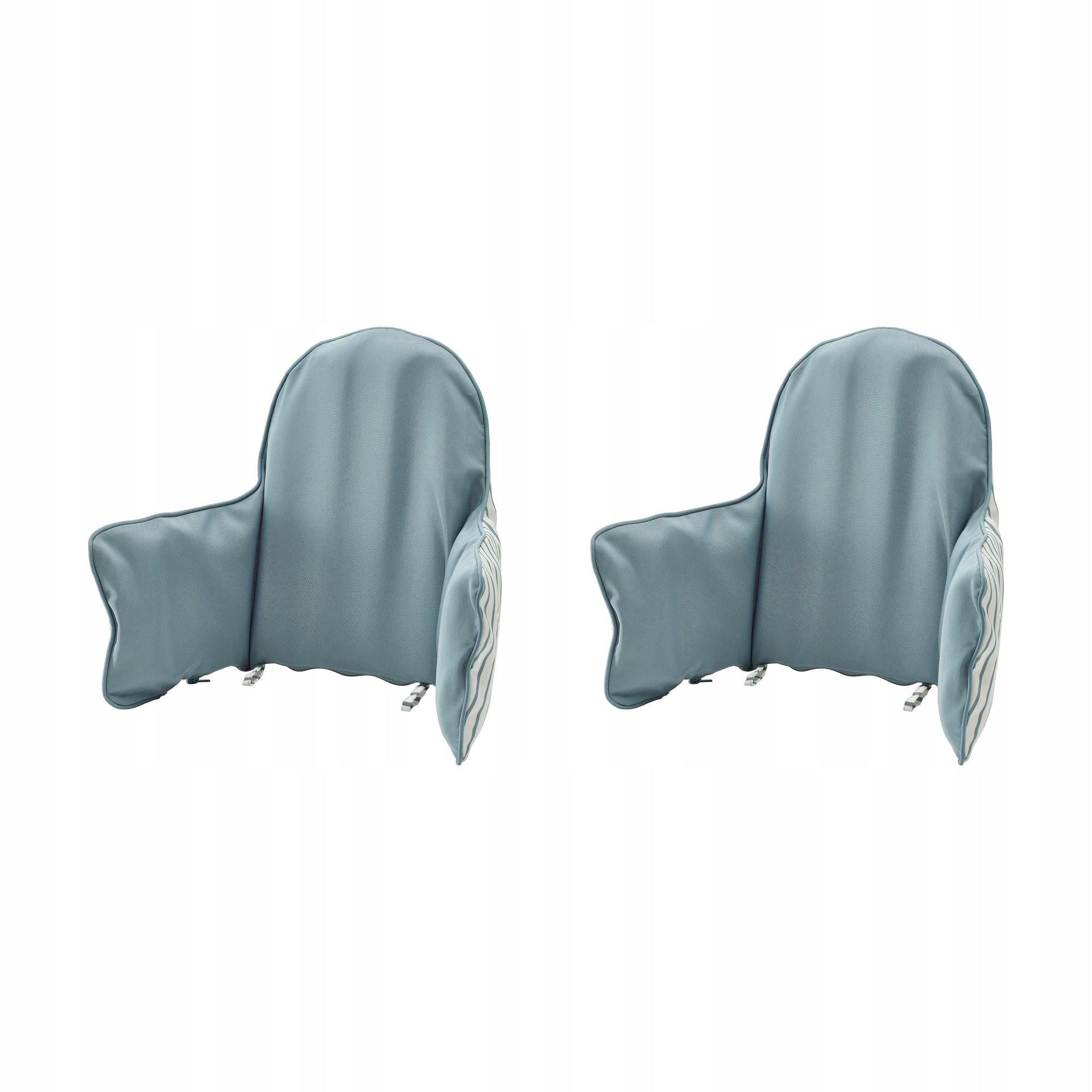 2 Pcs Feeding Chair Cushion Blue White Striped ANTILOP