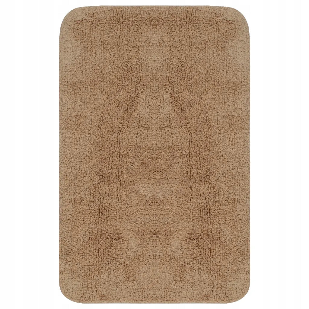 2-Piece Bathroom Mat Set, Fabric, Beige Length 93 cm